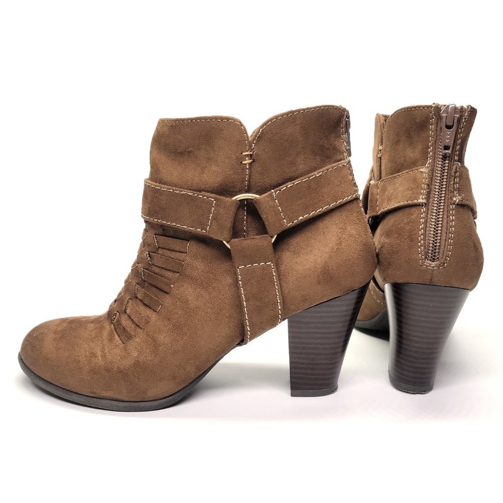 Women's American Eagle Faux Suede Ankle Bootie With Buckles Size 8